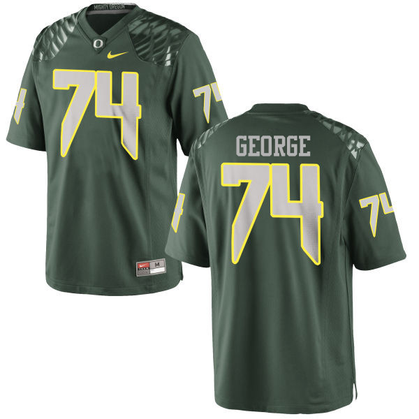 Men #74 Elijah George Oregon Ducks College Football Jerseys-Green